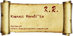 Kapusi Renáta névjegykártya